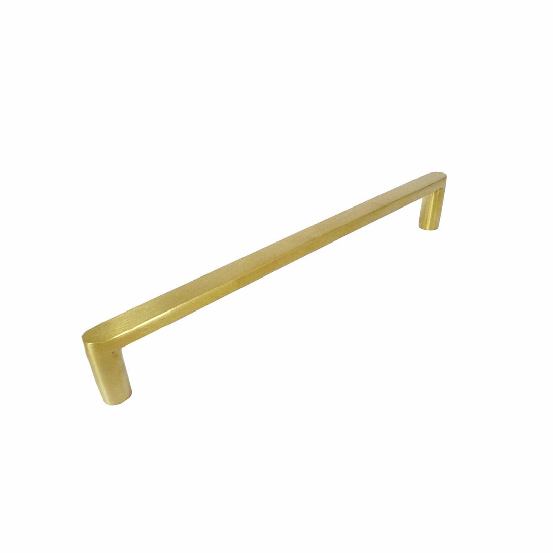 Brushed Brass Curved Edge Cupboard Handle