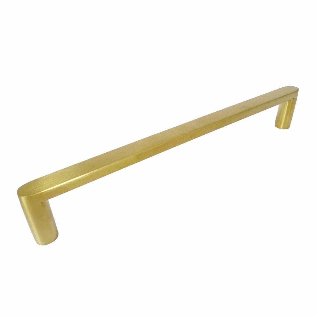 Brushed Brass Curved Edge Cupboard Handle