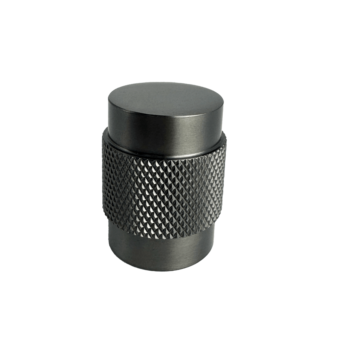 Gunmetal Grey Knurled Rounded Cupboard Knob 25mm