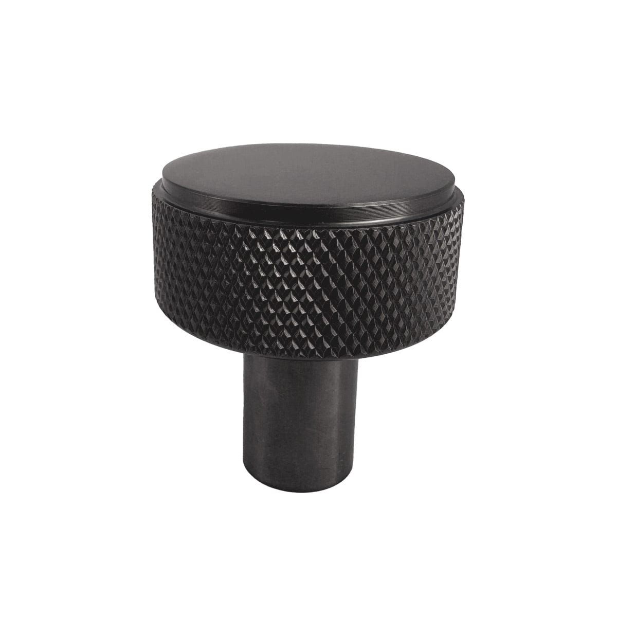 Gunmetal Grey Knurled Disc Cupboard Knob 35mm