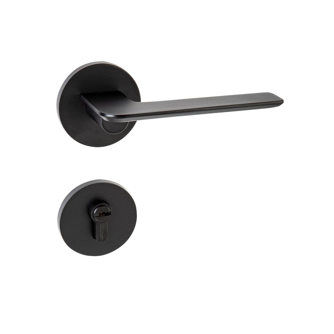 MATTE BLACK Door Handle ENTRANCE (63mm rose) I Mucheln EDGE Series (ED33BB-63)