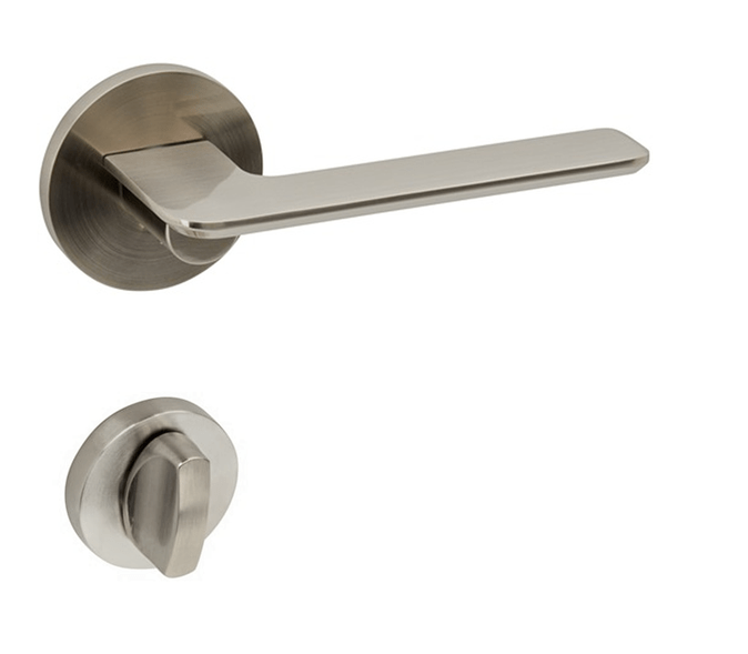 satin nickel privacy door handle bathroom 63mm