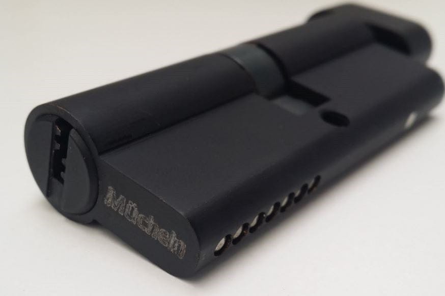 black cylinder door handle
