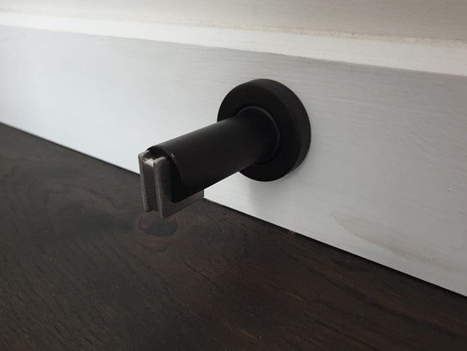 black magnetic door stop wall mount