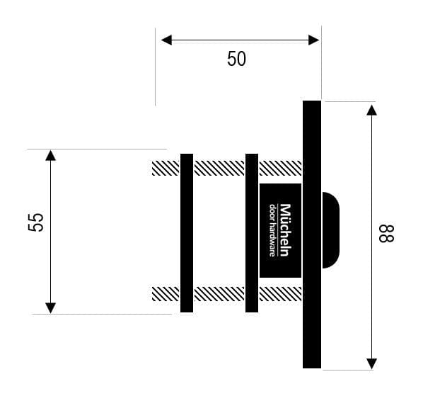 Roller Bolt Catch dimensions